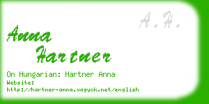 anna hartner business card